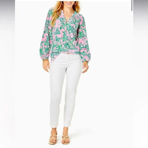 Size 0 excellent like new condition 29 inseam textured kelly ankle pant​